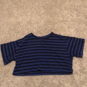 Black and blue crop top